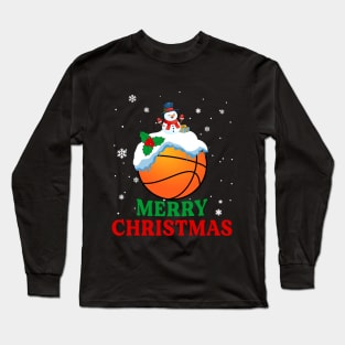 Merry Christmas Basketball Xmas Gift Long Sleeve T-Shirt